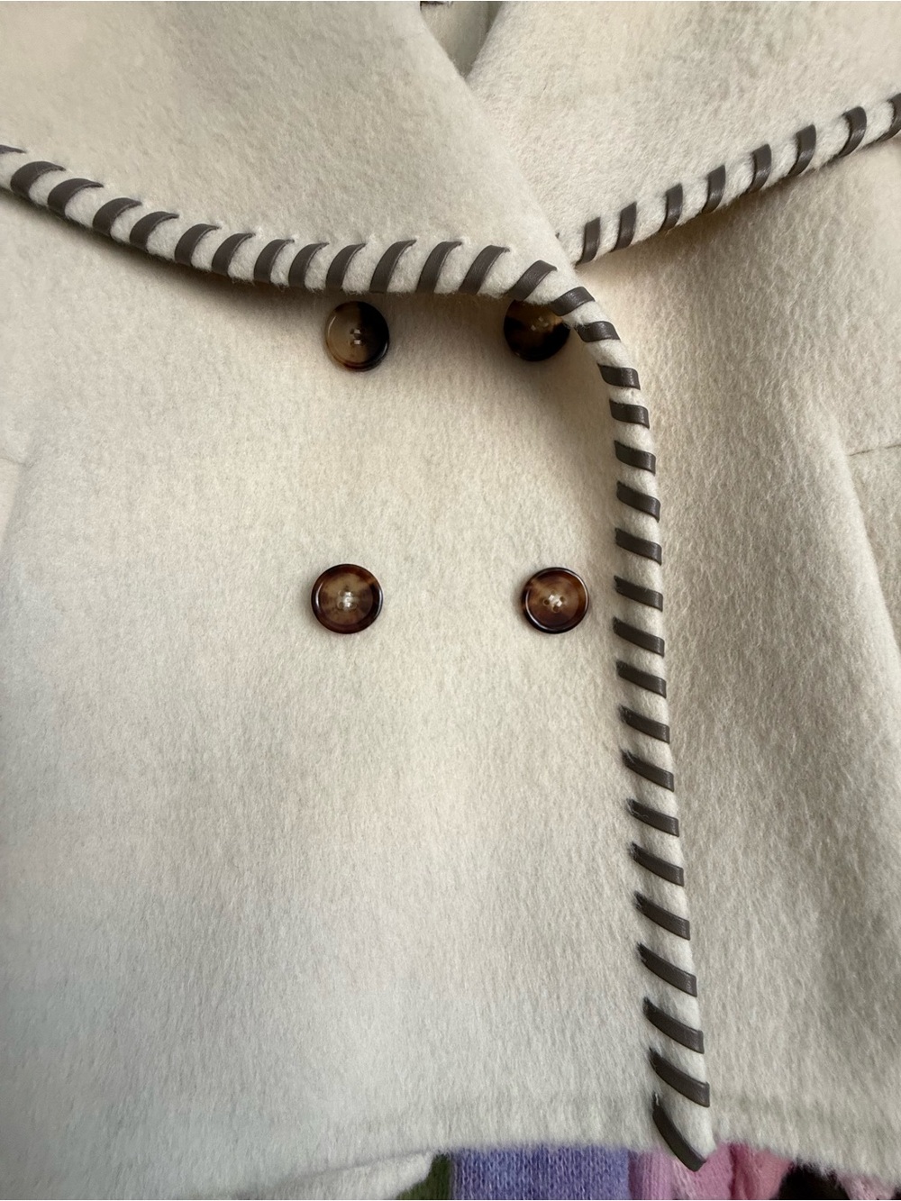 Cream Wool Cape Coat - Picture 4 of 13